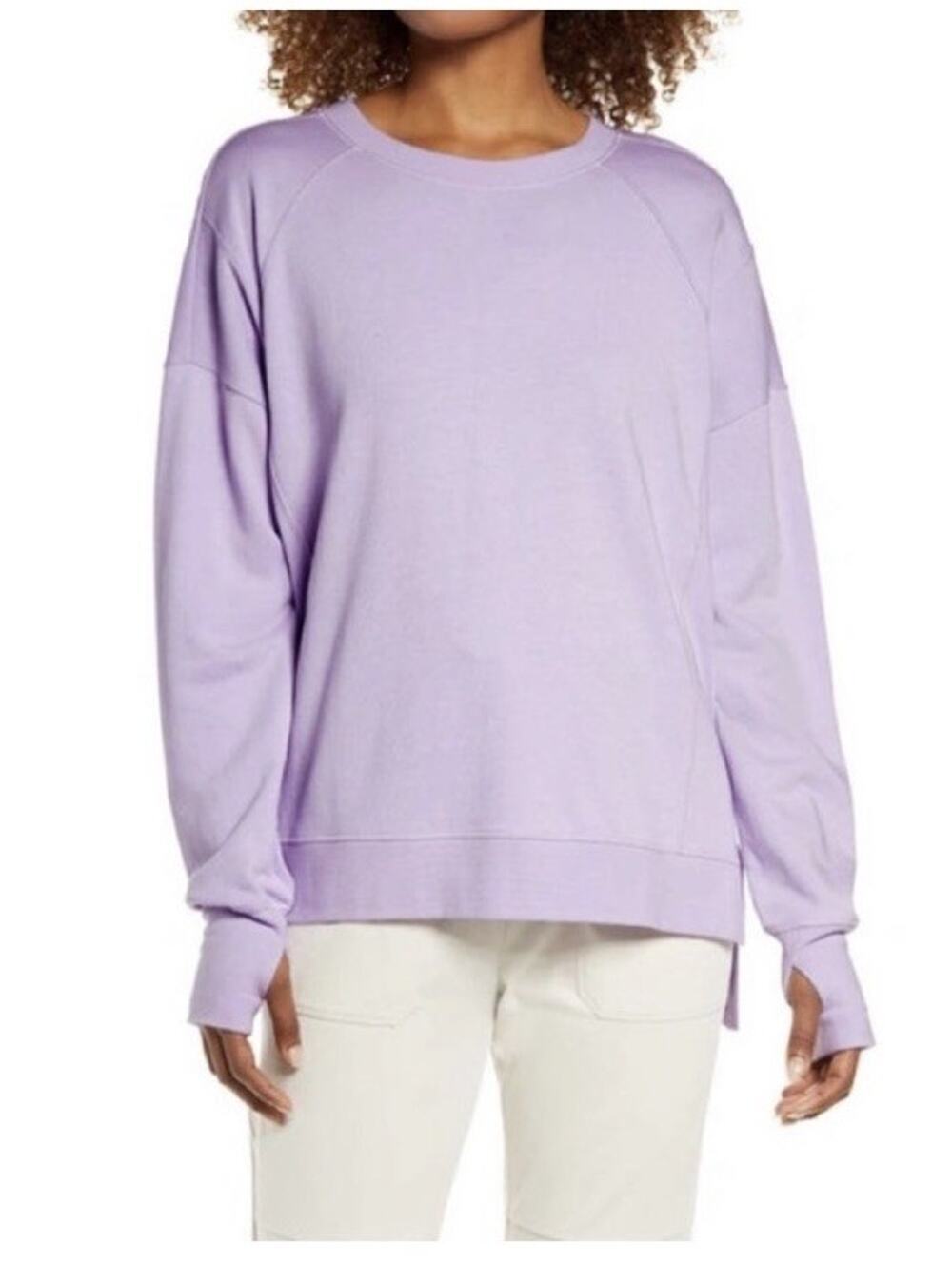 Sweaty Betty After Class Sweatshirt Purple Side Split Size XL Women’s